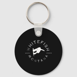 Whitefish Montana Graphic Vintage Snowboarding Nyckelring