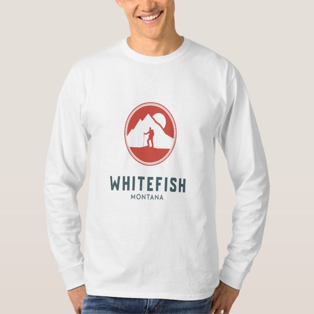 Whitefish - Montana Långärmad T-Shirt (Framsida)