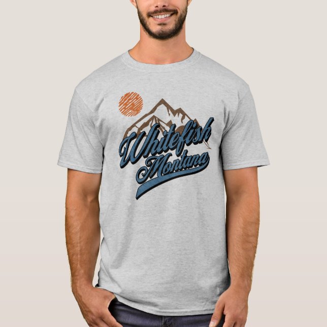 Whitefish Montana MT T Shirt (Framsida)