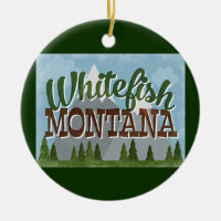 Whitefish Montana Roligt Retro Snowy Mountains