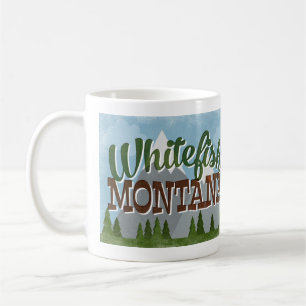 Whitefish Montana Roligt Retro Snowy Mountains Kaffemugg