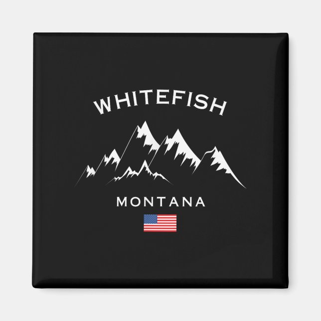 Whitefish Montana Ski Resort Rocky Mountains Skiin Magnet (Framsidan)