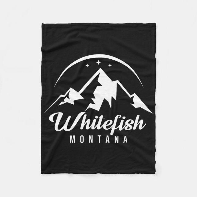 Whitefish Montana Ski Resort Skiing Snowboarding Fleecefilt (Framsidan)