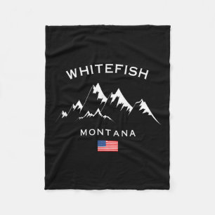 Whitefish Montana Skidort Klippiga bergen Skidåkni Fleecefilt