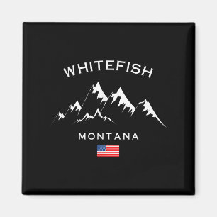 Whitefish Montana Skidort Klippiga bergen Skidåkni Magnet