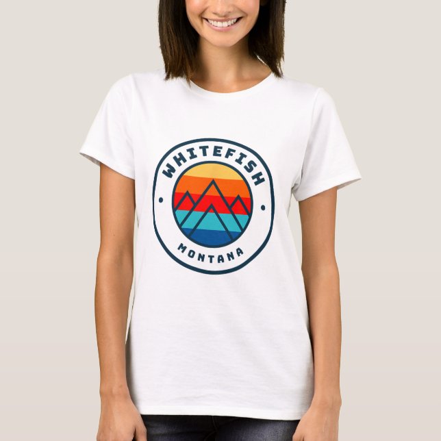 Whitefish Montana Skiing Snowboarding Family Ski T T Shirt (Framsida)