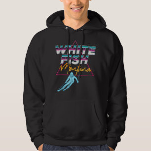 Whitefish Montana USA Ski Resort 1980 s Retro Hoodie