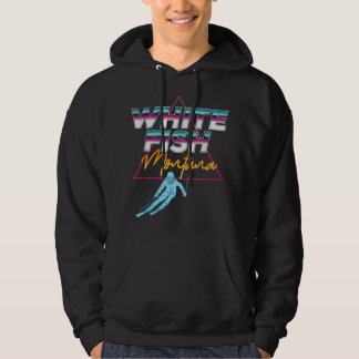 Whitefish Montana USA Ski Resort 1980 s Retro Hoodie