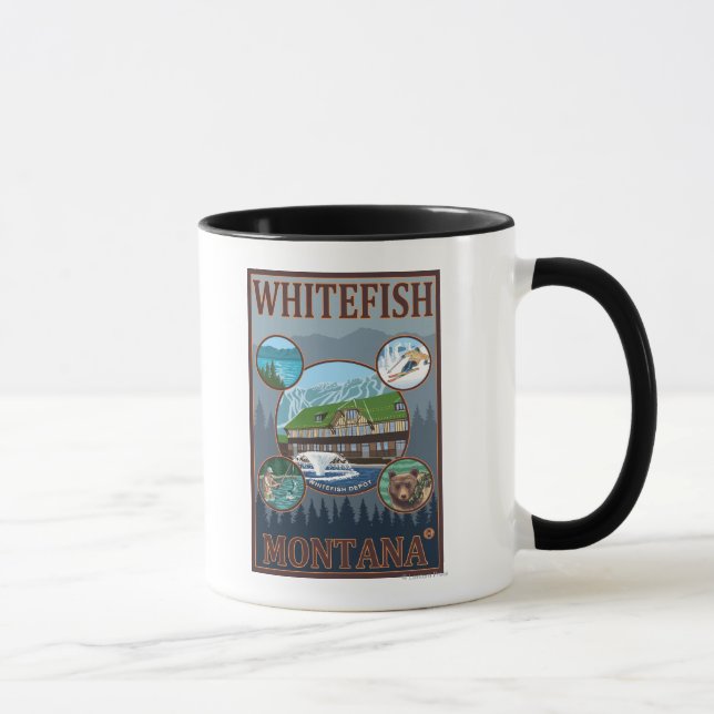 Whitefish, MontanaScenia Travel Poster Mugg (Höger)