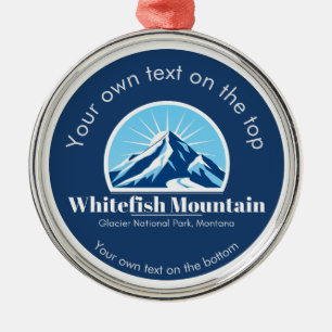 Whitefish Mountain Montana ski resort medal Julgransprydnad Metall
