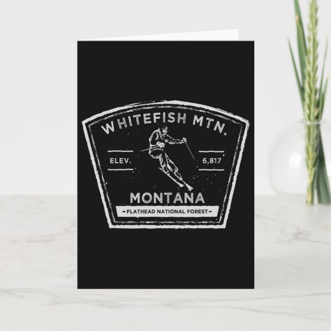 Whitefish Mountain Montana Snö Skidåkning  Kort (Framsida)