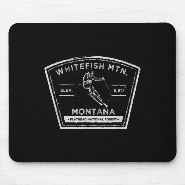 Whitefish Mountain Montana Snö Skidåkning  Musmatta (Framsidan)