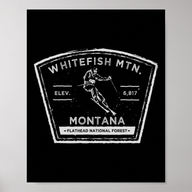 Whitefish Mountain Montana Snö Skidåkning  Poster (Framsidan)
