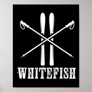 Whitefish Mountain Ski Skidåkare Skidåkning Nordic Poster