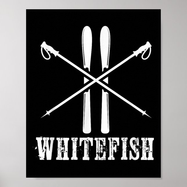 Whitefish Mountain Ski Skier Skiing Nordic Alpine  Poster (Framsidan)
