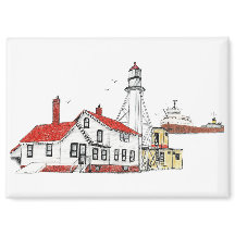 Whitefish Point fyr med Edmund Fitzgerald