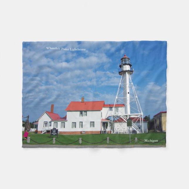 Whitefish Point Lighthouse fleece filt (Framsidan (Horisontell))