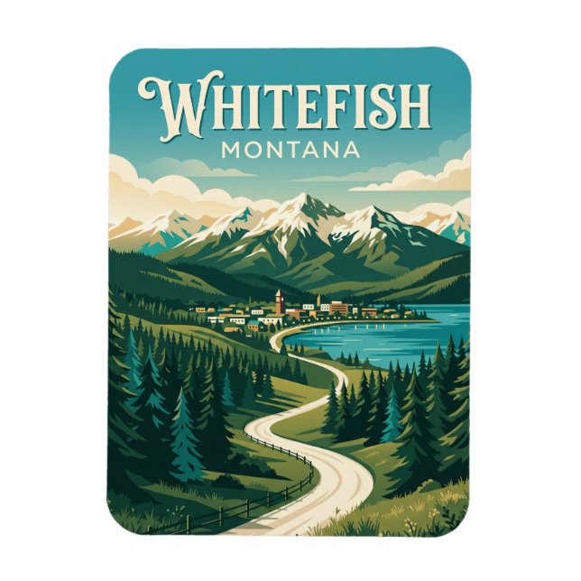 Whitefish USA Magnet (Vertikal)