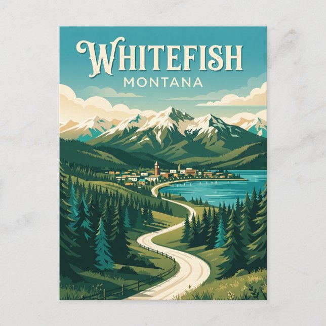Whitefish USA Vykort (Framsida)