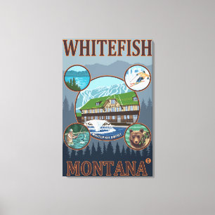 Whitefishen MontanaScenic reser affischen Canvastryck