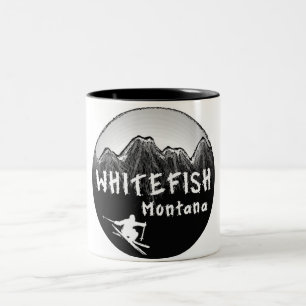 WhitefishMontana konstnärlig skier Två-Tonad Mugg