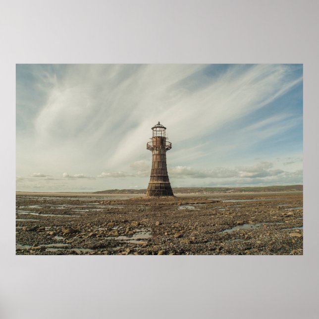 Whiteford Lighthouse, Gower Peninsula, South Wales Poster (Framsidan)