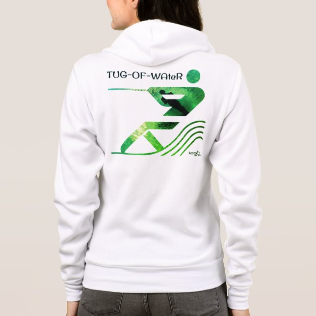 WhiteGreen Tugofwater Dam Hoodie by lobodorio T Shirt (Baksida)