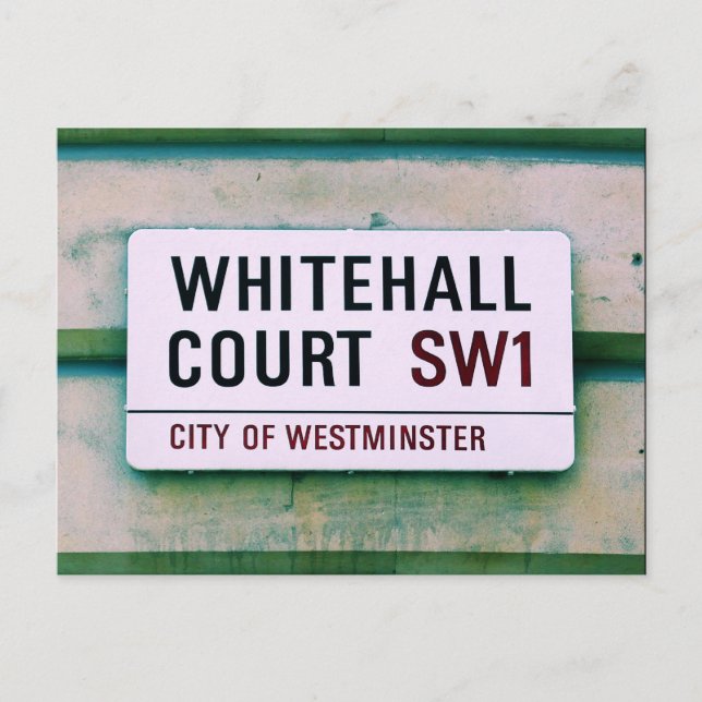 Whitehall Court - Westminster Sign Vykort (Framsida)
