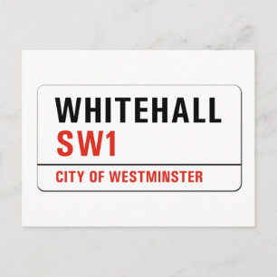 Whitehall, London Street Sign Vykort