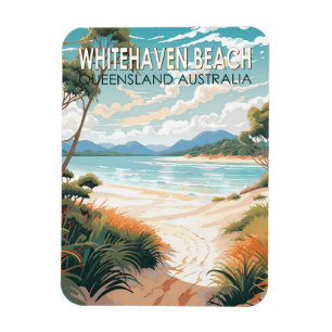 Whitehaven Beach Queensland Australien Travel Art Magnet