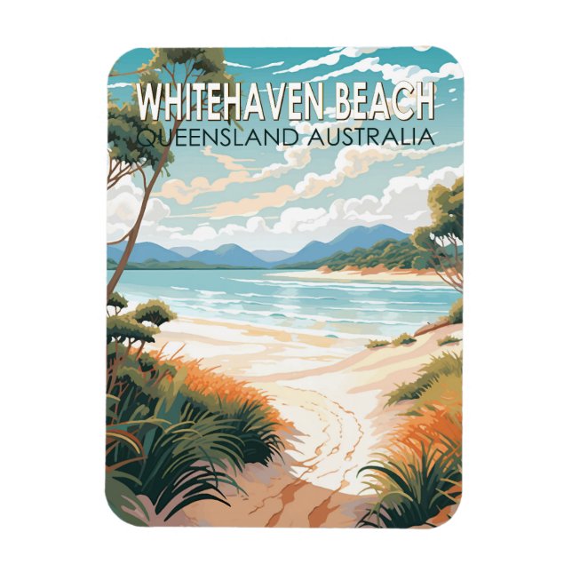 Whitehaven Beach Queensland Australien Travel Art Magnet (Vertikal)