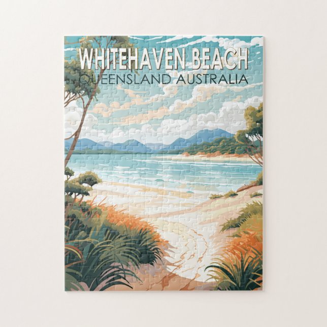 Whitehaven Beach Queensland Australien Travel Art Pussel (Vertikal)