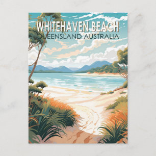 Whitehaven Beach Queensland Australien Travel Art Vykort