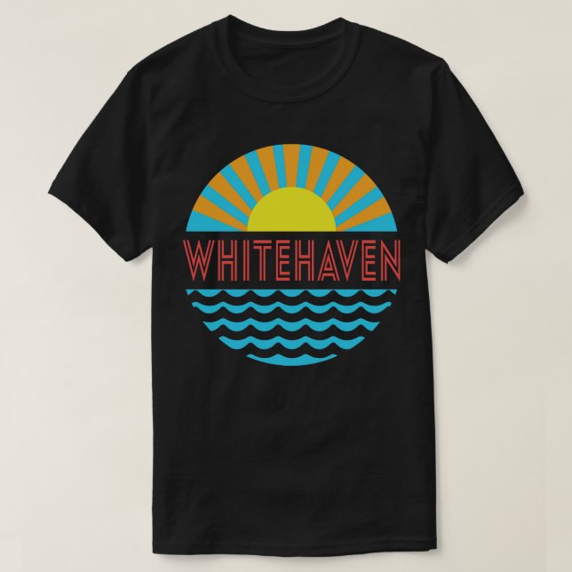 Whitehaven Beach Sol och Vågar T Shirt (Design framsida)