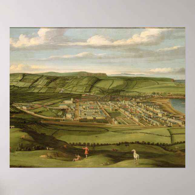 Whitehaven, Cumbria, Showing Flatt Hall, 1730-35 Poster (Framsidan)