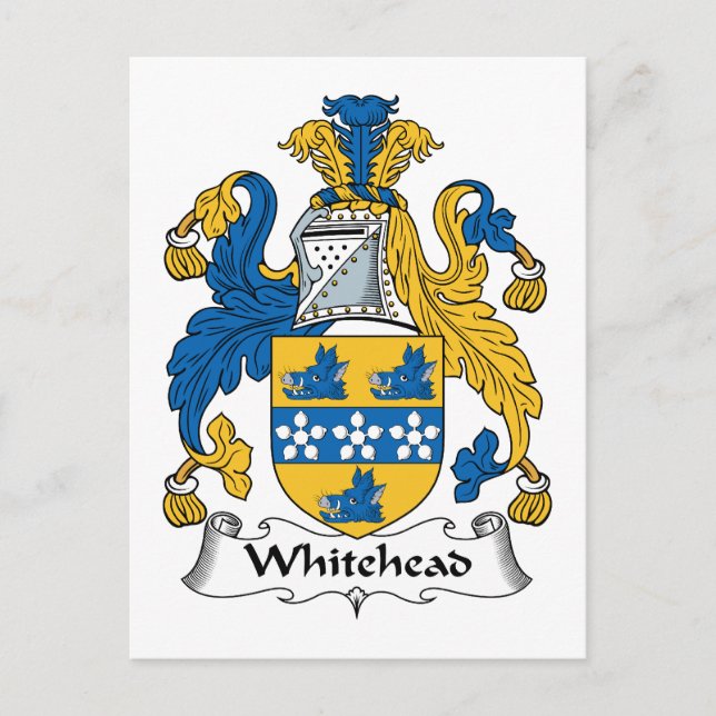 Whitehead Family Crest Vykort (Framsida)