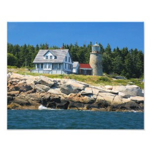 Whitehead Island fyr, Maine Photo Fototryck