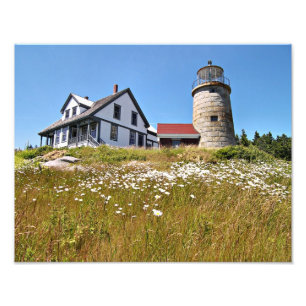 Whitehead Island fyr, Maine Photo Fototryck