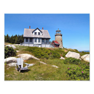 Whitehead Island fyr, Maine Photo Fototryck