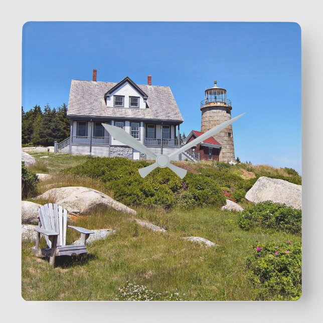Whitehead Island Lighthouse, Maine Fyrkantig Klocka (Framsida)