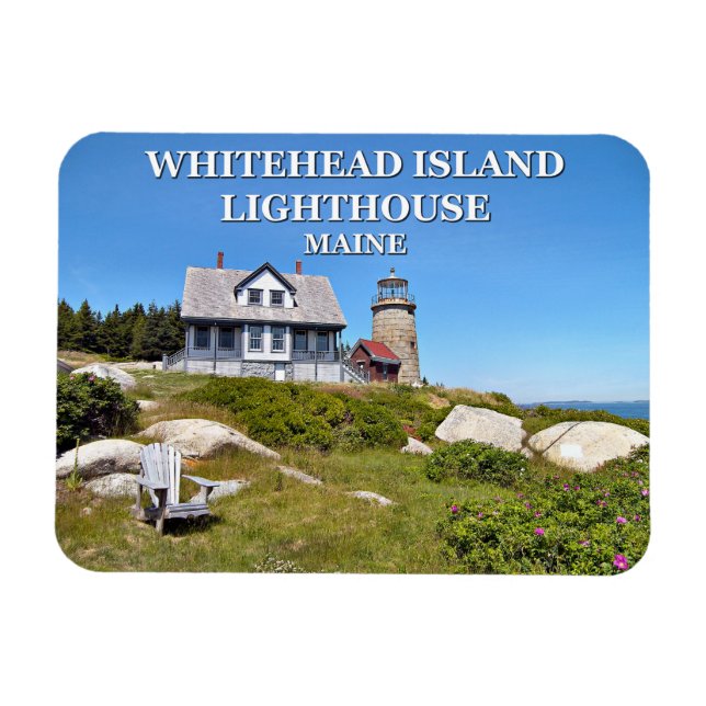 Whitehead Island Lighthouse, Maine Magnet (Horisontell)