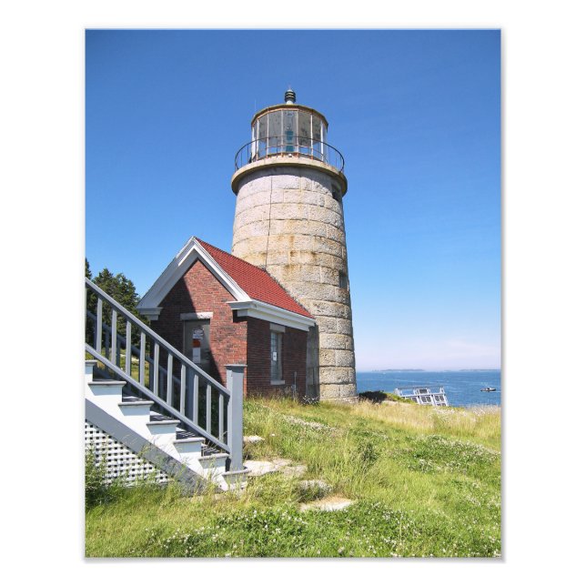Whitehead Island Lighthouse, Maine Photo Print Fototryck (Framsidan)