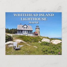 Whitehead Island Lighthouse, Maine Postcard Vykort