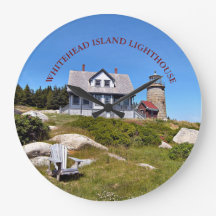 Whitehead Island Lighthouse Maine Round Clock