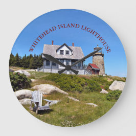 Whitehead Island Lighthouse Maine Round Clock Stor Klocka