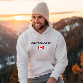 Whitehorse Canada Canadian Flagga Light-Färg Hoodie