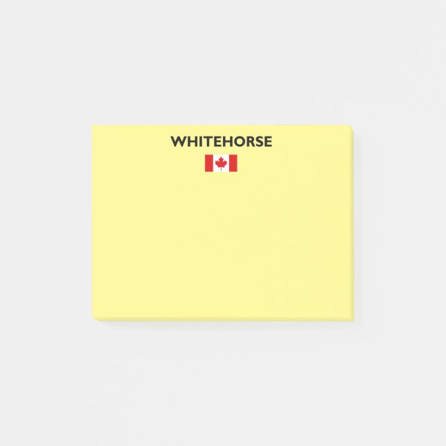 Whitehorse Canada Canadian Flagga Light-Färg Post-it Block (Framsida)