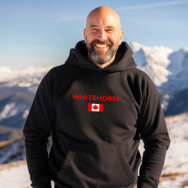 Whitehorse Canada Canadian Flagga Mörk Färg Hoodie