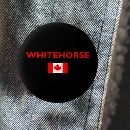 Whitehorse Canada Canadian Flagga Mörk Färg Knapp