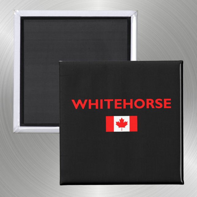 Whitehorse Canada Canadian Flagga Mörk Färg Magnet (Skapare uppladdad)